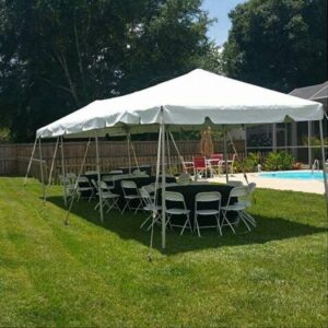 White Plastic Chairs and table